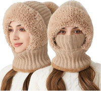 Winter Knit Hood 3-in-1 with Scarf & Face Cover
